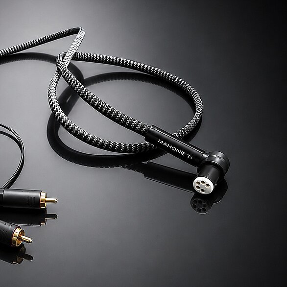 Zavfino Mahone T1 DIN 90° auf RCA Tonarmkabel 1,5m 