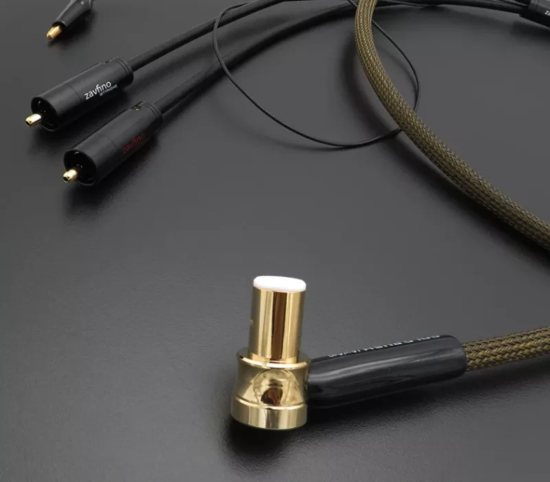 Zavfino GoldRush DIN 90° auf RCA 1,5m Tonarmkabel  