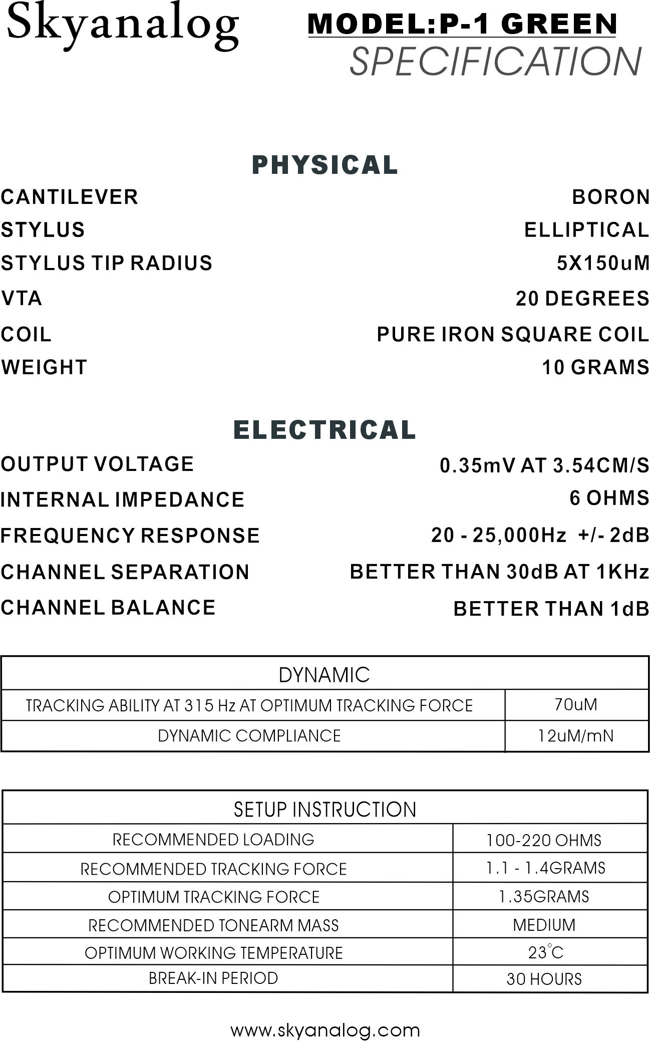 Skyanalog P1-G MC